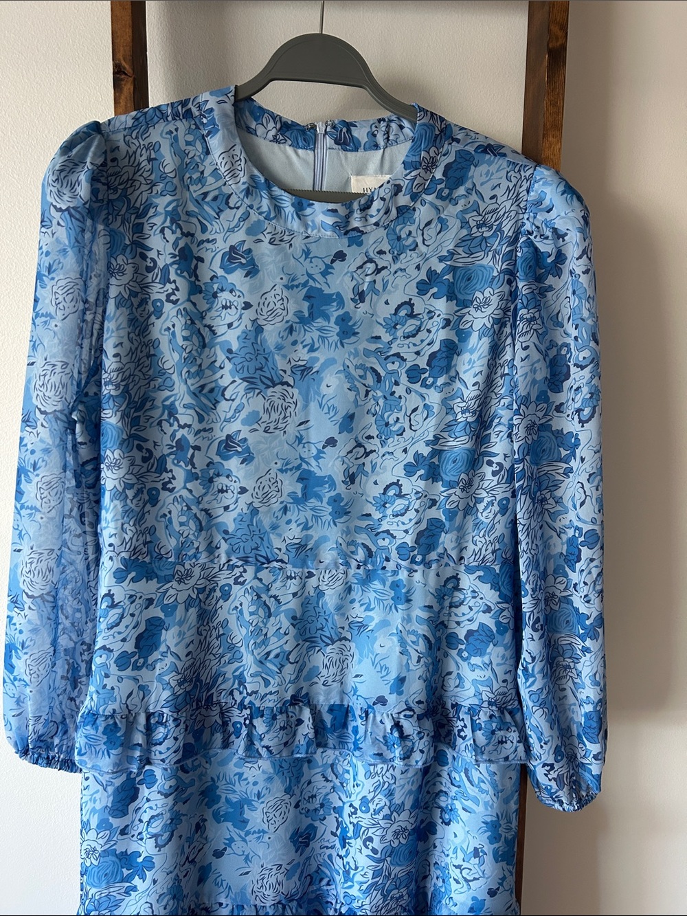 Hyacinth House Sky Blue Floral Long Sleeve Dress - Picture 2 of 8